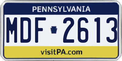 PA license plate MDF2613