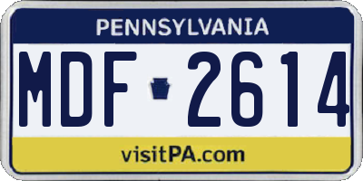 PA license plate MDF2614