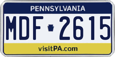 PA license plate MDF2615