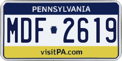 PA license plate MDF2619