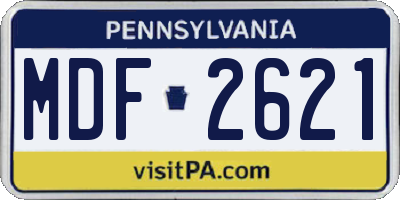 PA license plate MDF2621