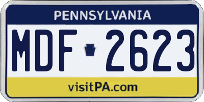 PA license plate MDF2623