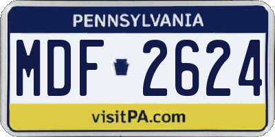 PA license plate MDF2624
