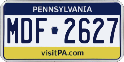 PA license plate MDF2627