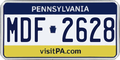 PA license plate MDF2628