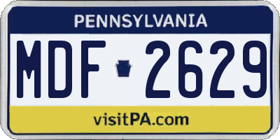 PA license plate MDF2629