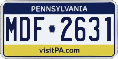 PA license plate MDF2631
