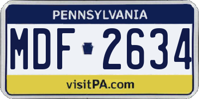 PA license plate MDF2634