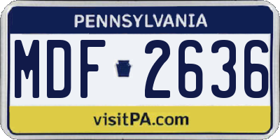 PA license plate MDF2636