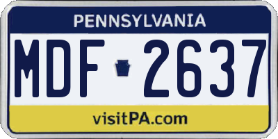 PA license plate MDF2637