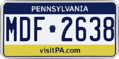 PA license plate MDF2638