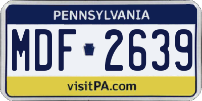 PA license plate MDF2639