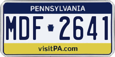 PA license plate MDF2641