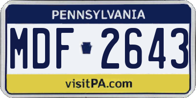 PA license plate MDF2643