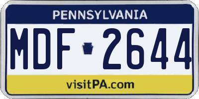 PA license plate MDF2644