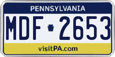 PA license plate MDF2653