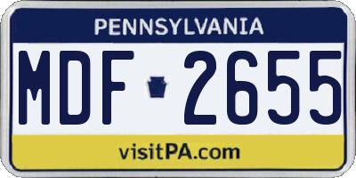 PA license plate MDF2655