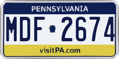 PA license plate MDF2674