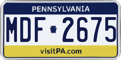 PA license plate MDF2675
