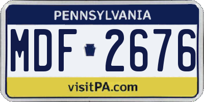 PA license plate MDF2676