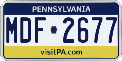 PA license plate MDF2677