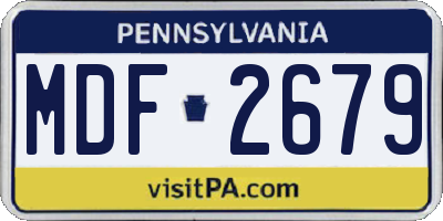 PA license plate MDF2679