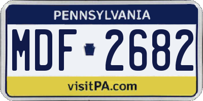 PA license plate MDF2682
