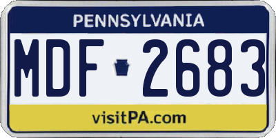 PA license plate MDF2683