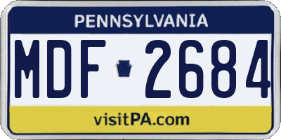 PA license plate MDF2684