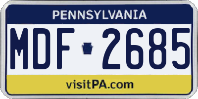 PA license plate MDF2685