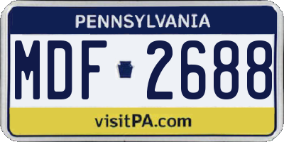 PA license plate MDF2688