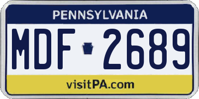 PA license plate MDF2689