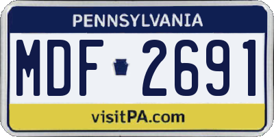 PA license plate MDF2691