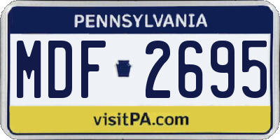 PA license plate MDF2695