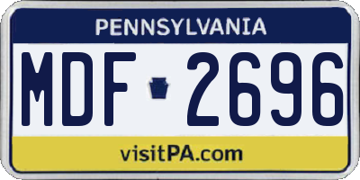 PA license plate MDF2696