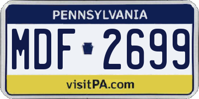 PA license plate MDF2699