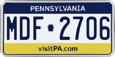 PA license plate MDF2706