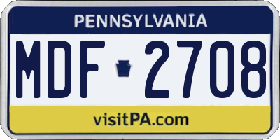 PA license plate MDF2708