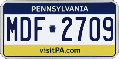 PA license plate MDF2709