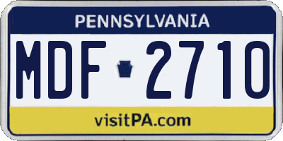 PA license plate MDF2710