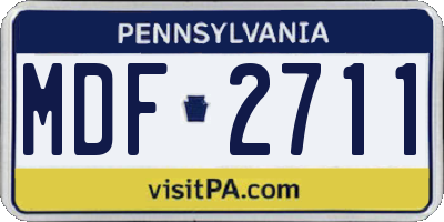 PA license plate MDF2711