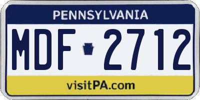 PA license plate MDF2712