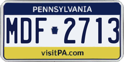PA license plate MDF2713