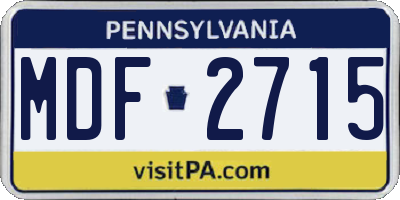 PA license plate MDF2715