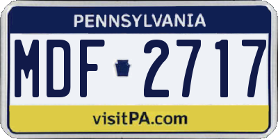 PA license plate MDF2717