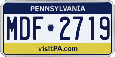 PA license plate MDF2719