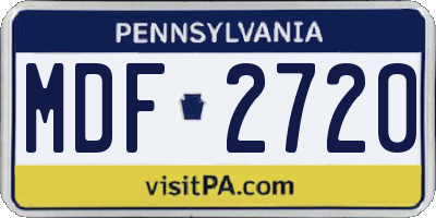 PA license plate MDF2720