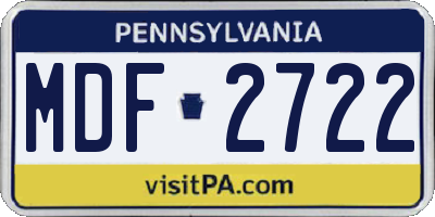 PA license plate MDF2722