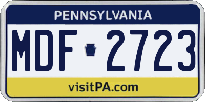 PA license plate MDF2723