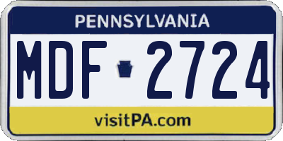 PA license plate MDF2724